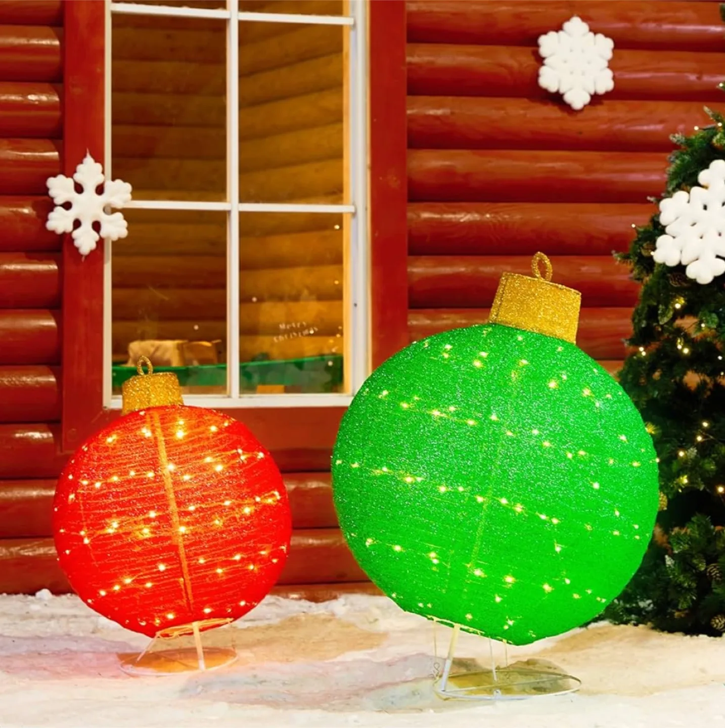 FUNNGO 2 PCS Lit Outdoor Christmas Ornaments BNIB thumbnail