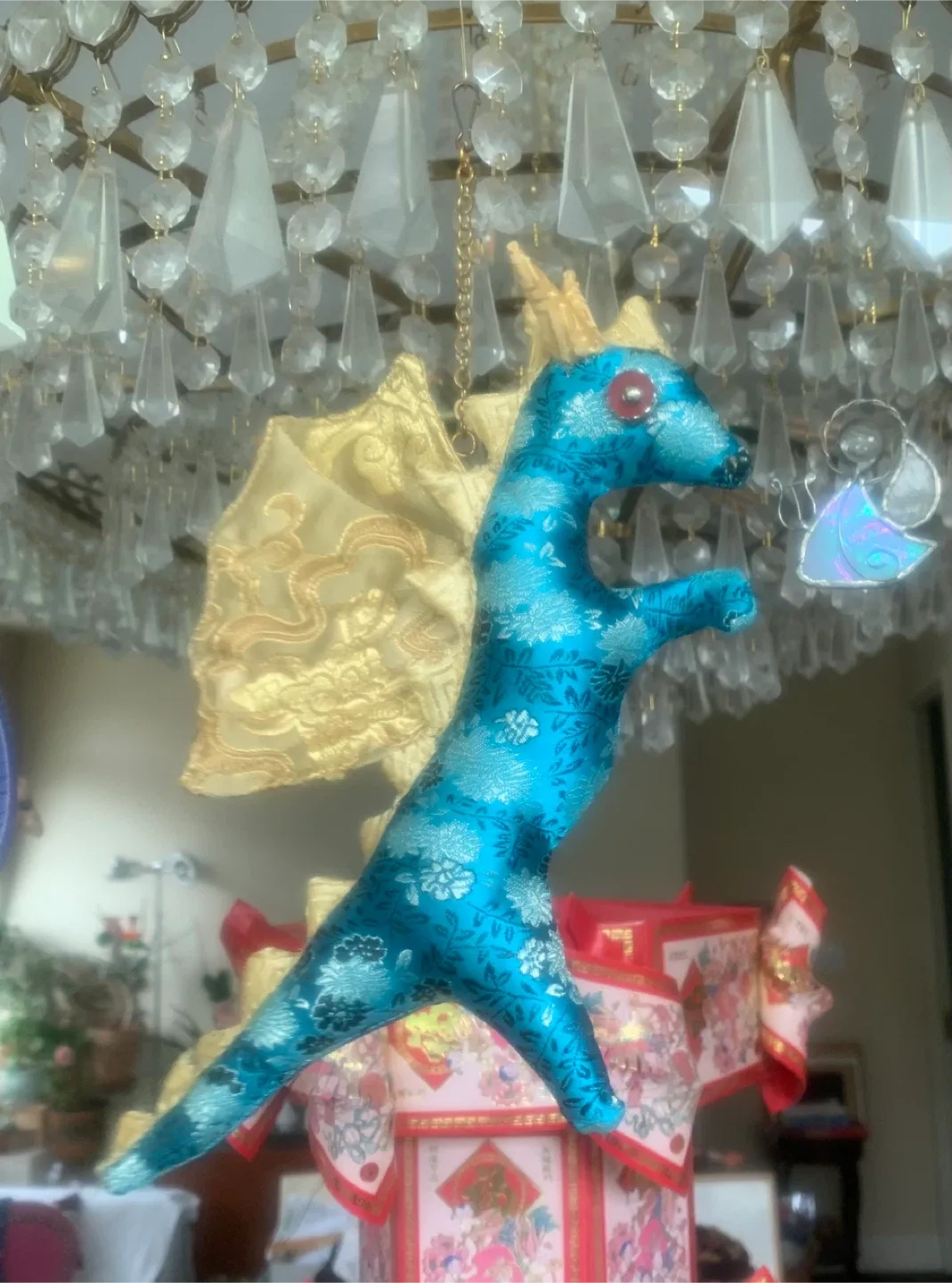 Handmade Blue Dragon Ornament/backpack charm thumbnail