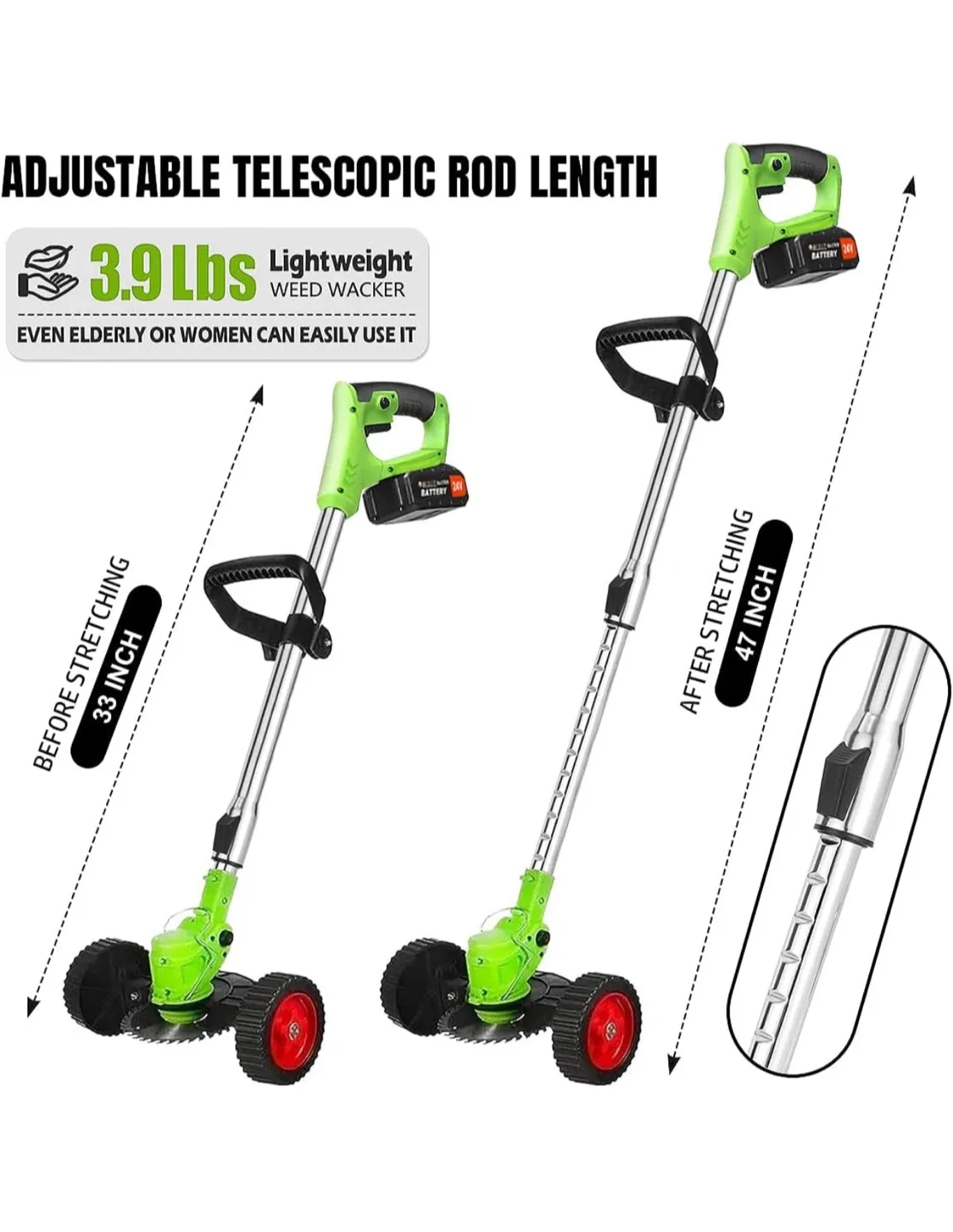 4-in-1 Multifunction Cordless Electric Weed Wacker image indicator(7)