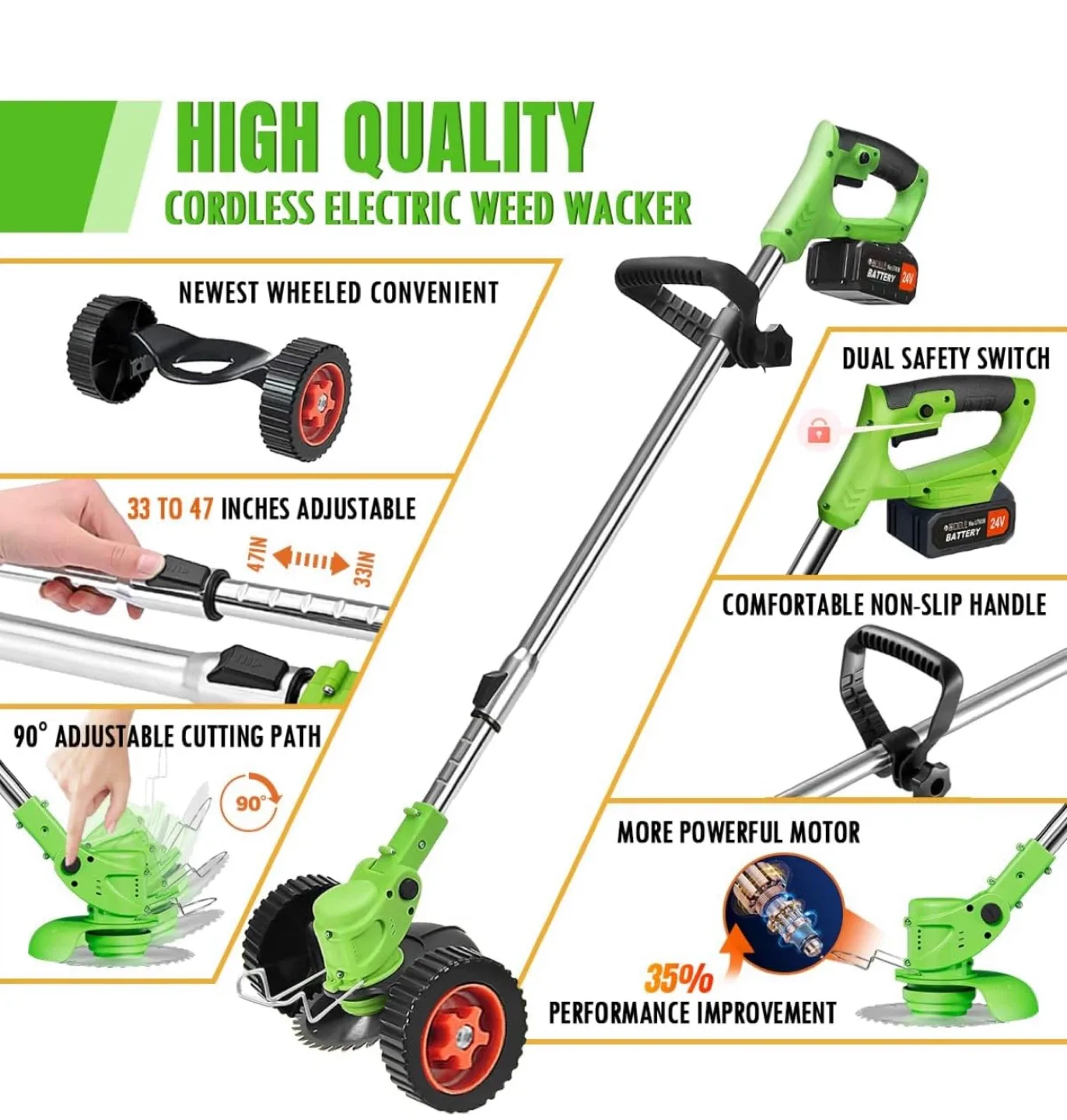 4-in-1 Multifunction Cordless Electric Weed Wacker image indicator(2)