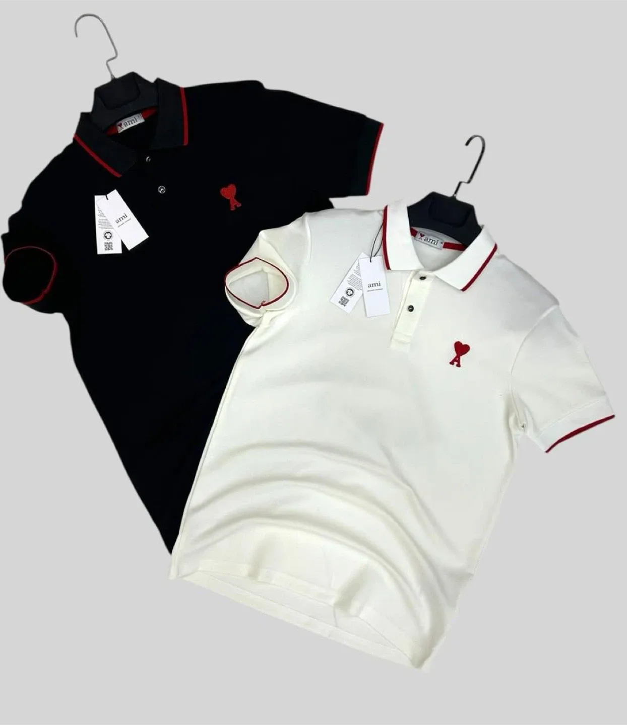 Ami Polo Shirts – Black & White thumbnail