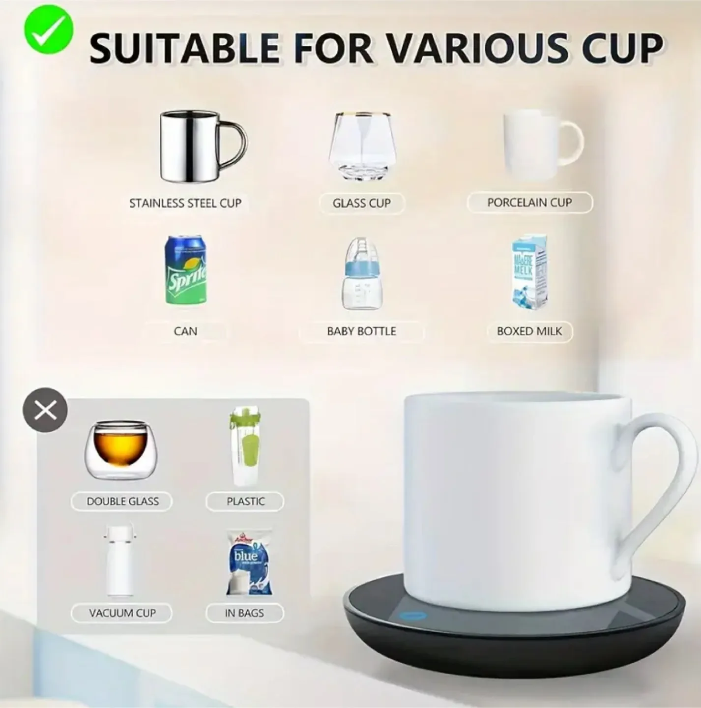 NEW Coffee Cup Warmer, Tea warmer image indicator(3)