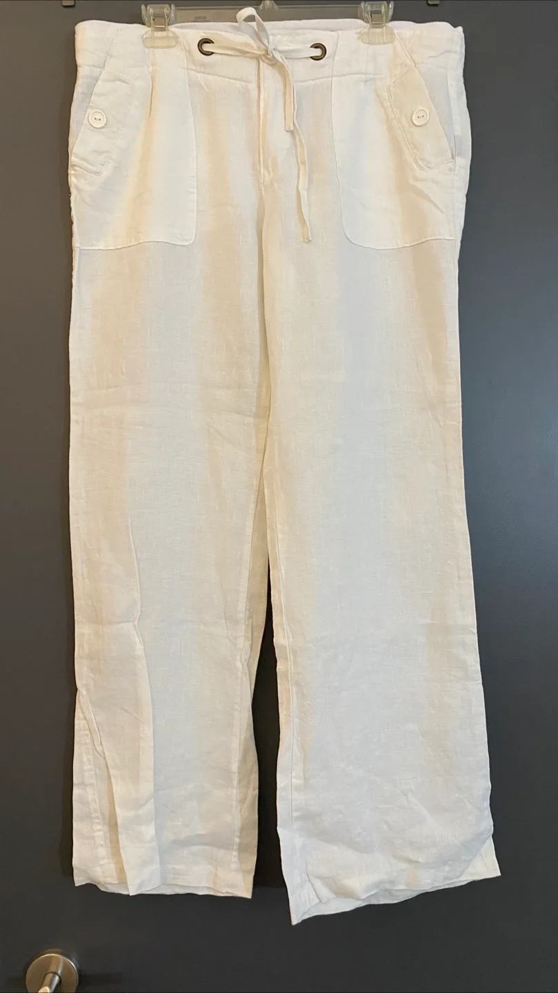 Sanctuary White Linen Pants thumbnail