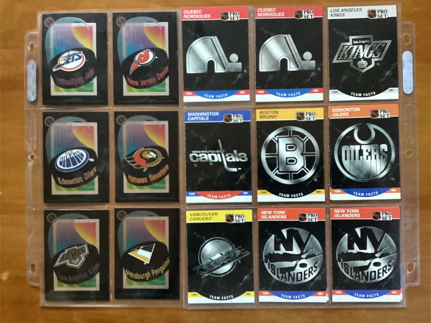 6 1994 NHL Vending Stickers & 7  1991 PRO SET NHL LOGO Cards !