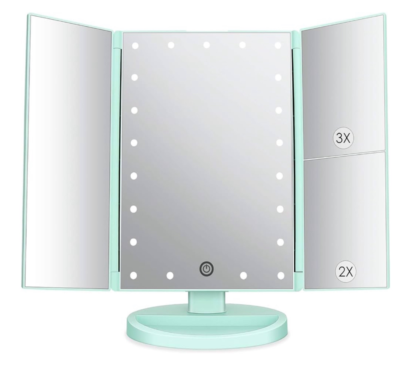 DeWEISN Tri-Fold Lighted Vanity Makeup Mirror