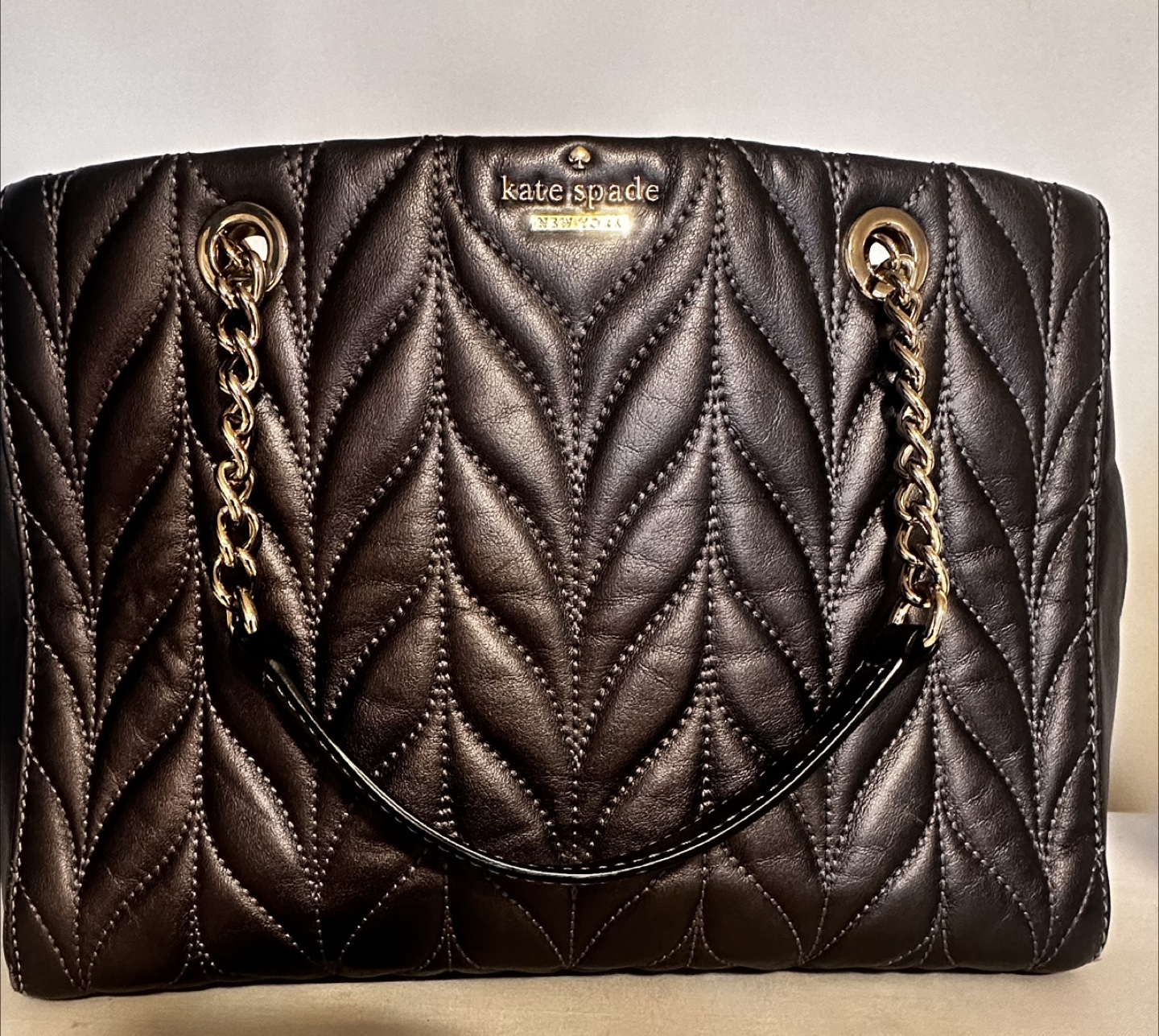 Kate Spade Black Leather Tote Bag