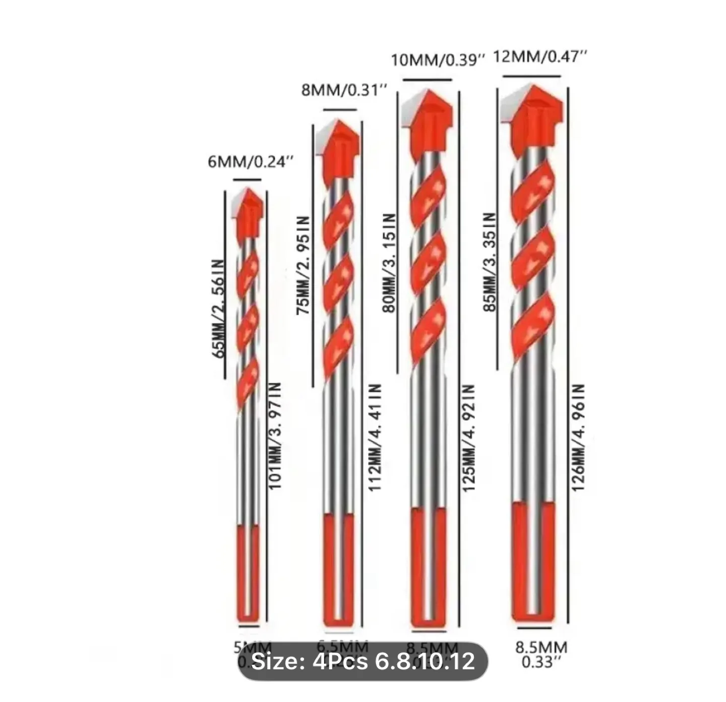 Masonry Drill Bit Set, Multifunctional Overlord Drill image indicator(3)