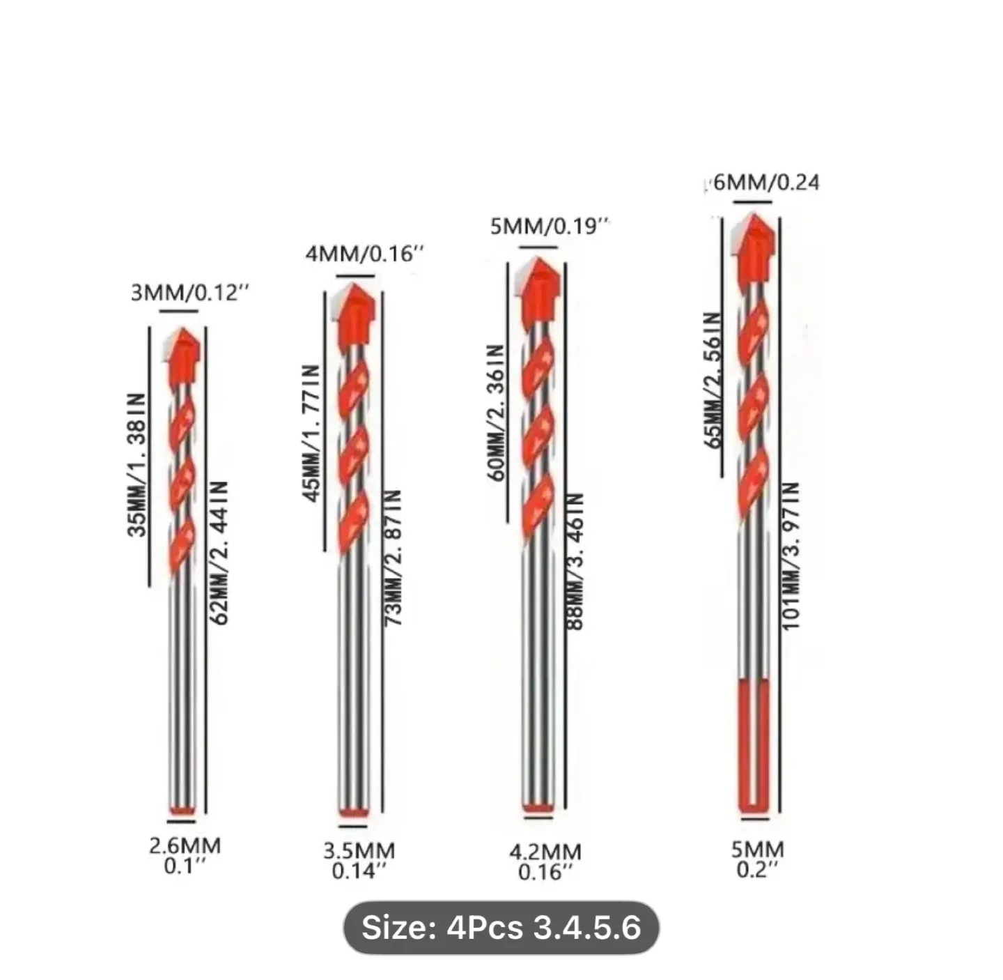 Masonry Drill Bit Set, Multifunctional Overlord Drill image indicator(2)