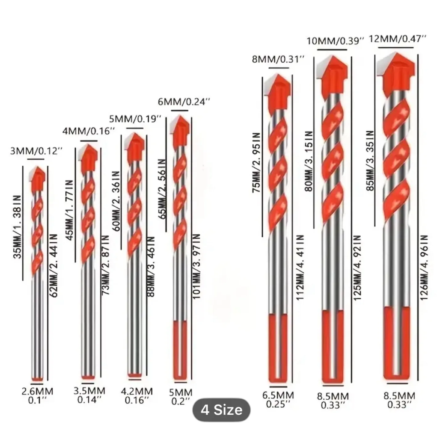 Masonry Drill Bit Set, Multifunctional Overlord Drill image indicator(6)