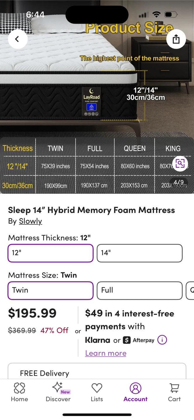 LayRoad Sleep 12” Hybrid Memory Foam Twin Mattress - photo 3