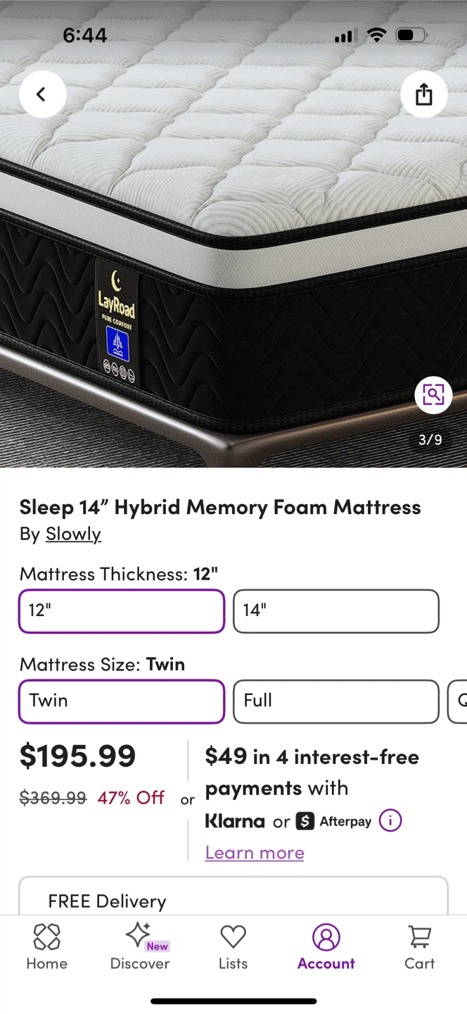 LayRoad Sleep 12” Hybrid Memory Foam Twin Mattress - photo 4
