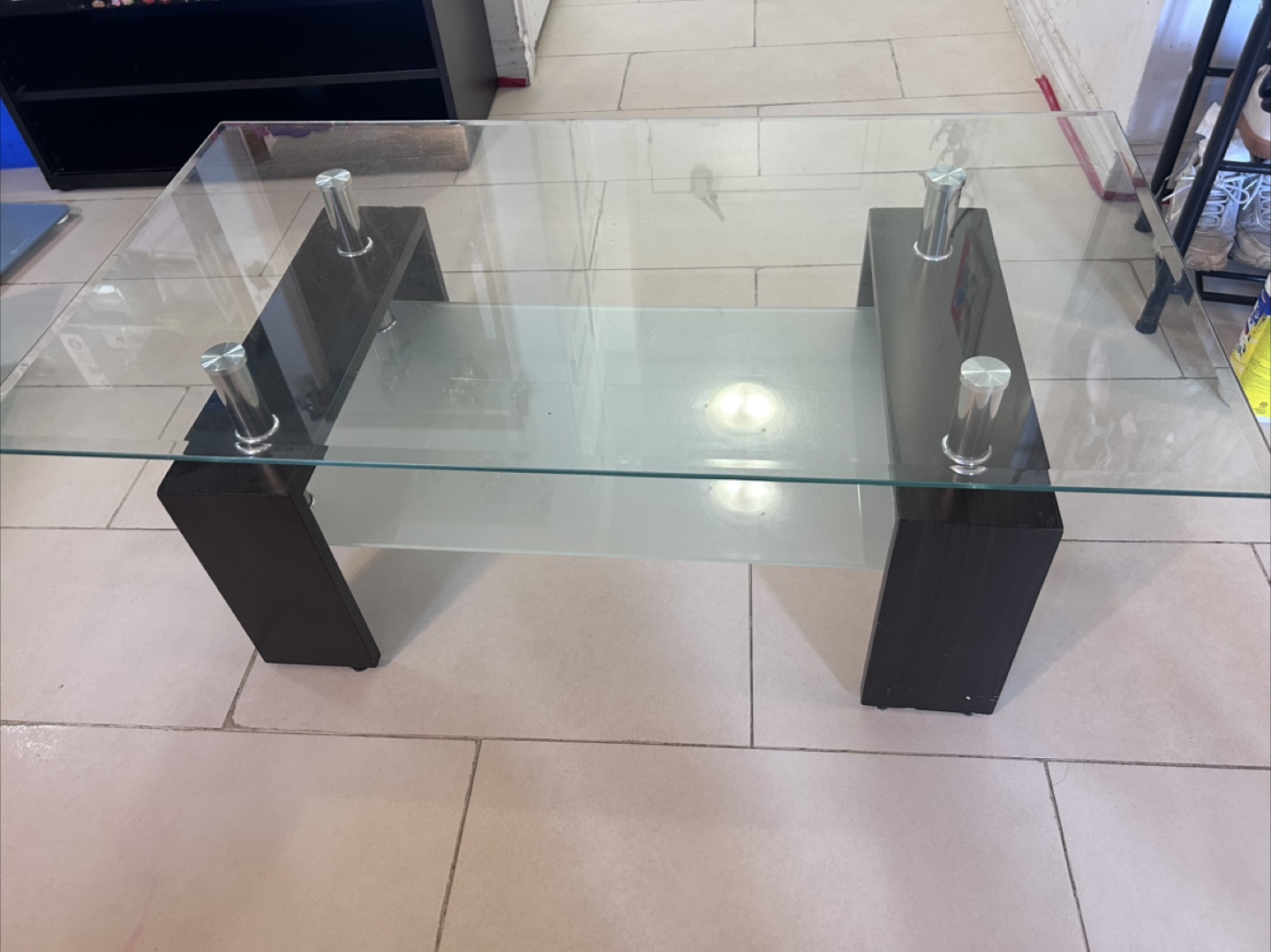 Glass coffee table
