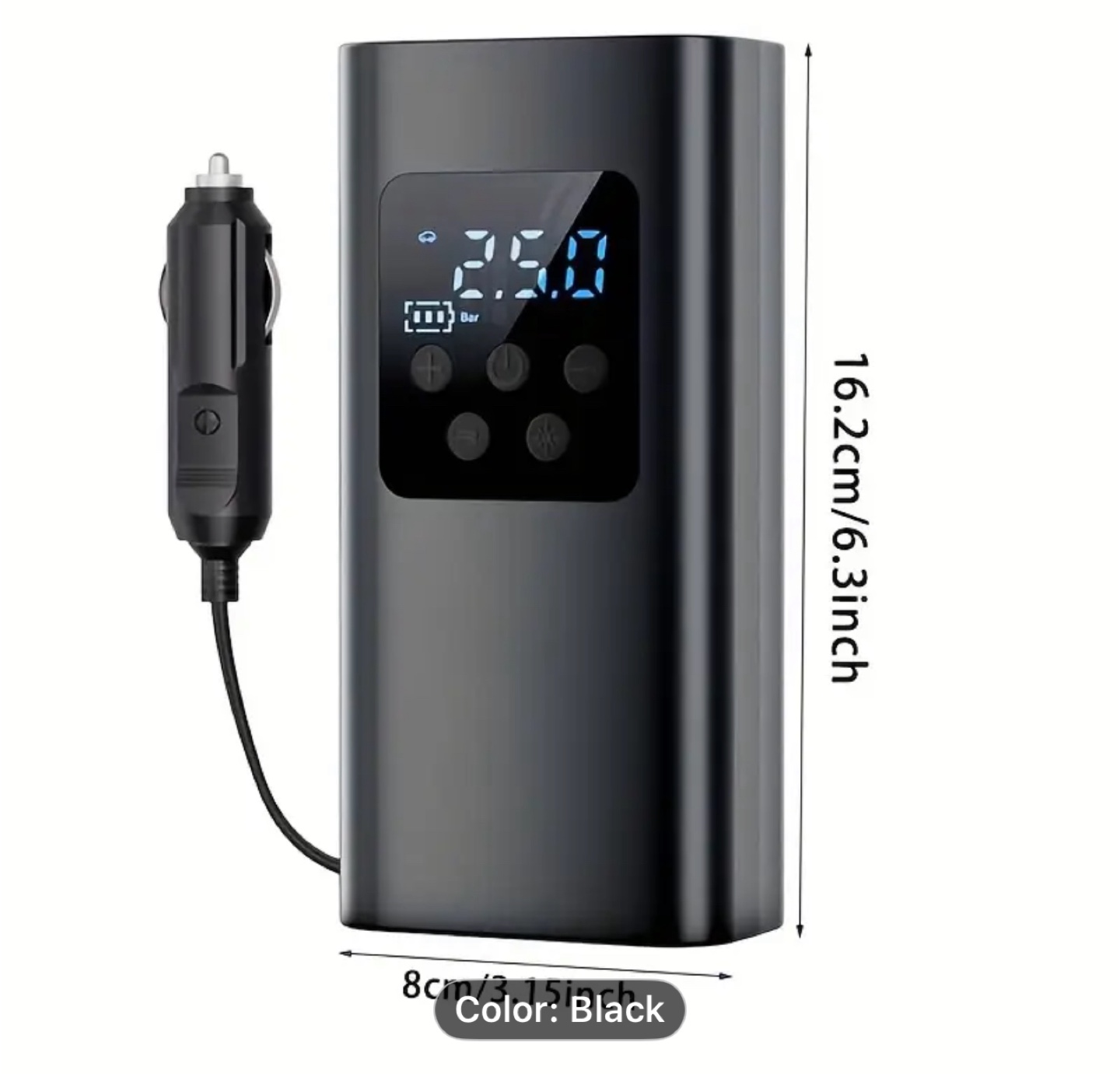 Portable Wired Inflator with LED Light, Air compressor - photo 5