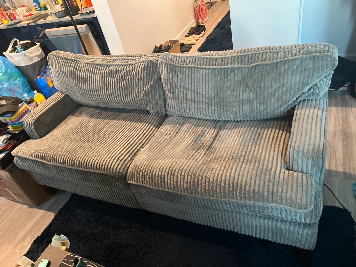 Must be gone by Friday! Corduroy Sofa - Near Perfect Condition! thumbnail