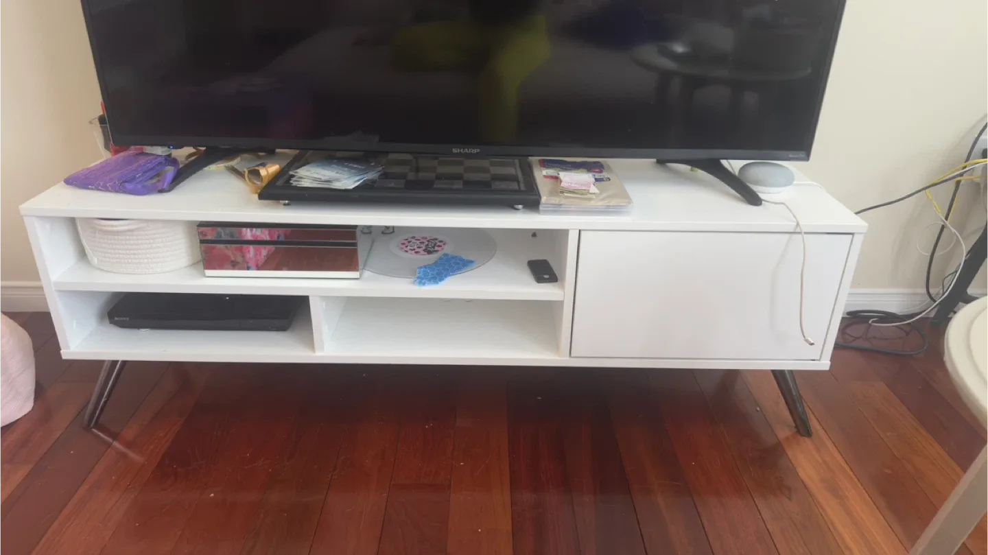 White TV Stand - Fits up to 60" TV image indicator(2)