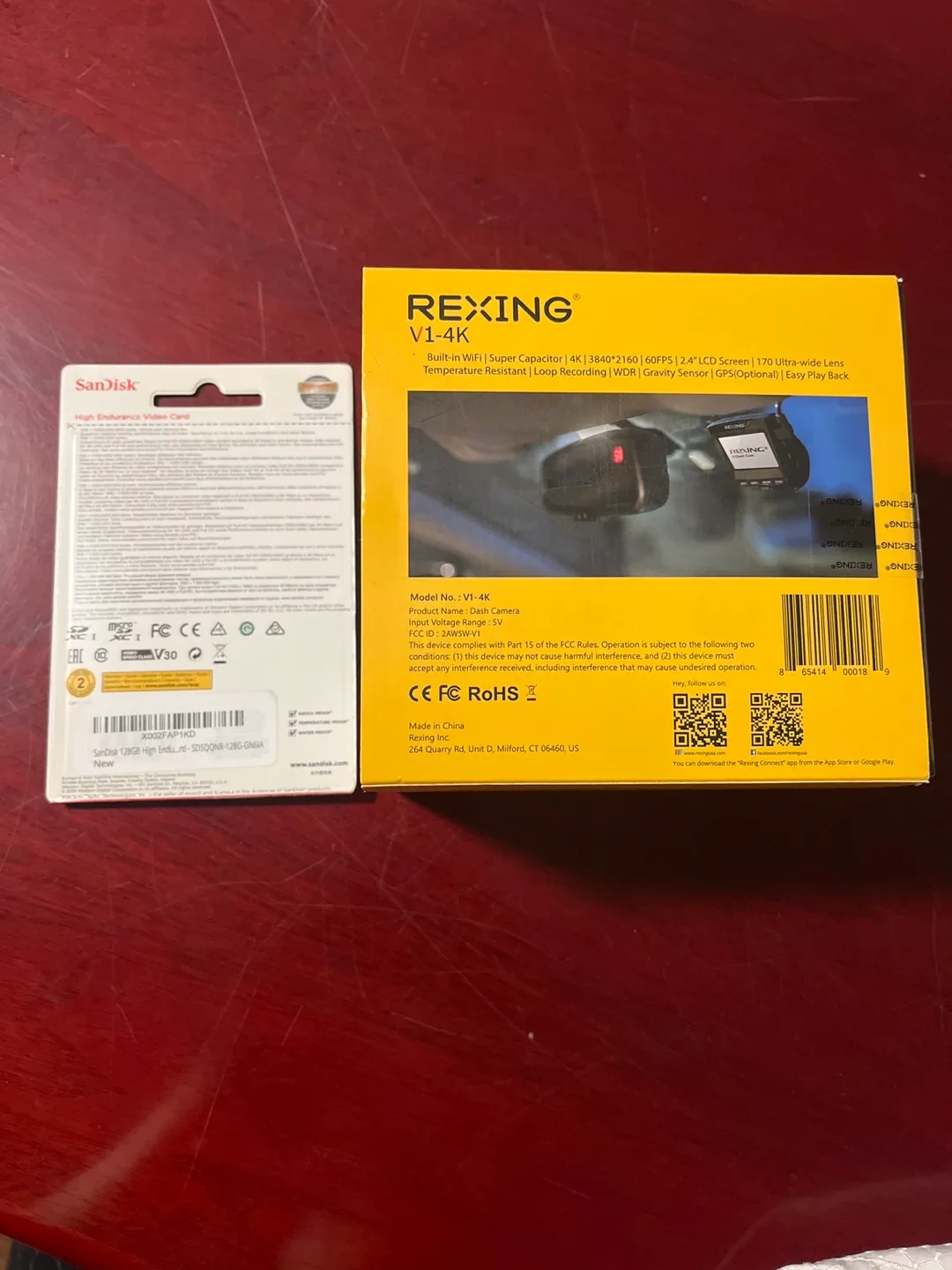 Rexing V1-4K Dash Cam + SanDisk 128GB Card image indicator(2)