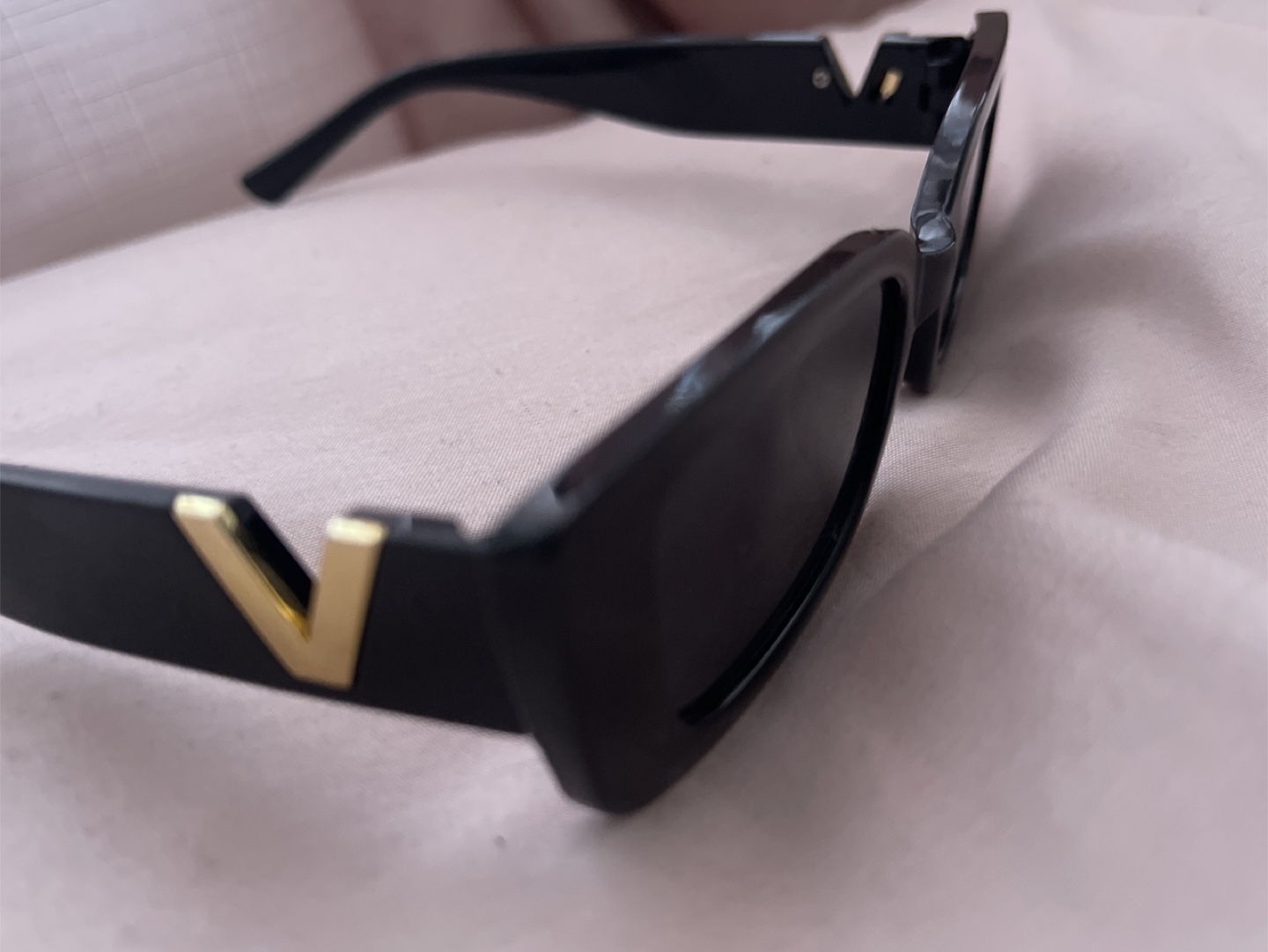 Black Sunglasses with Gold Accents - photo 3