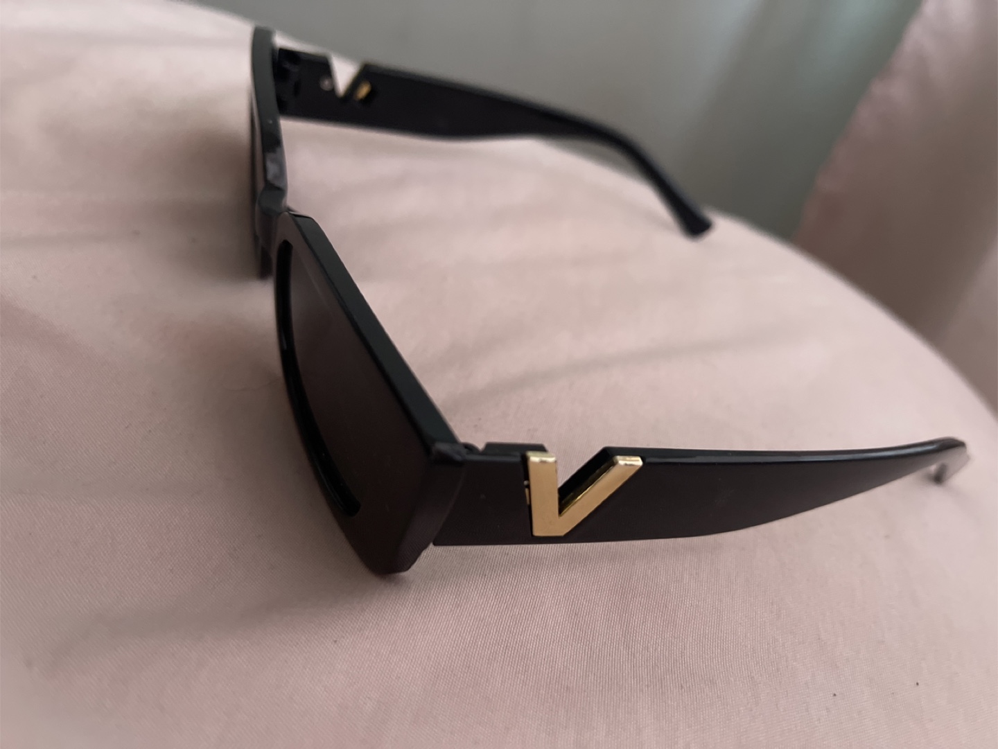 Black Sunglasses with Gold Accents