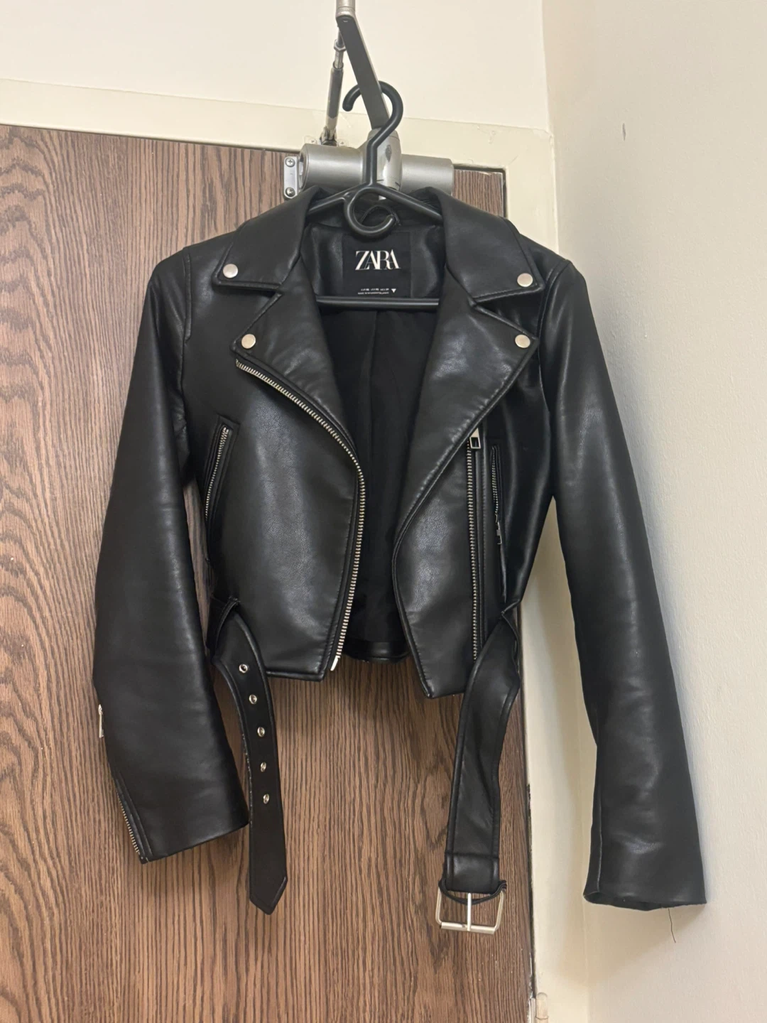Zara Black Leather Jacket - XS