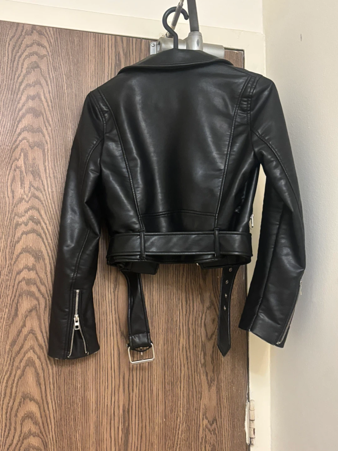 Zara Black Leather Jacket - XS - photo 2