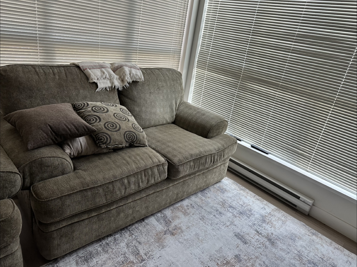 Olive Beige Sofa Set with Ottoman - photo 4