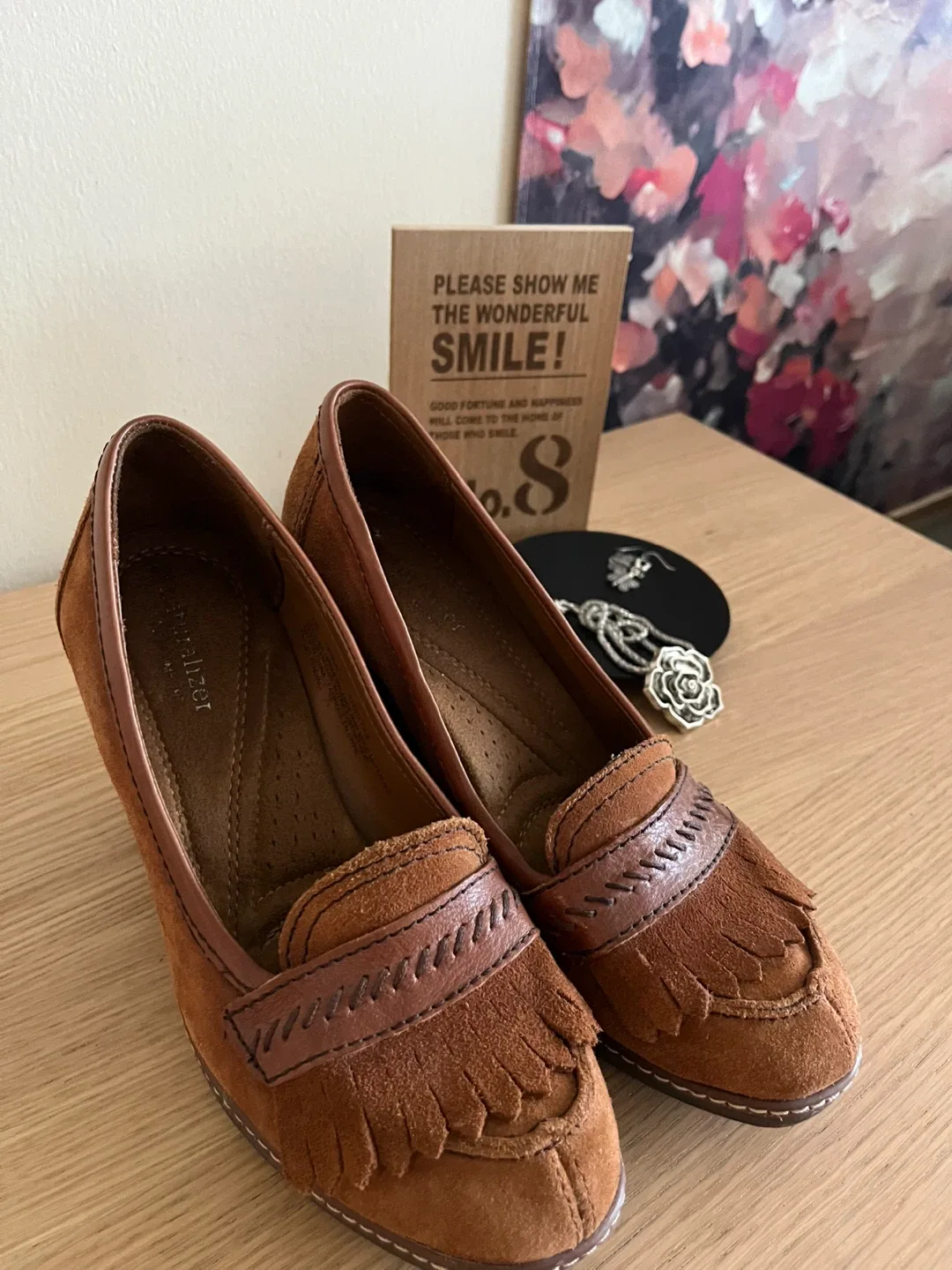 ✨❤️ LIKE NEW***Naturalizer Suede Wedges - Size 7 thumbnail