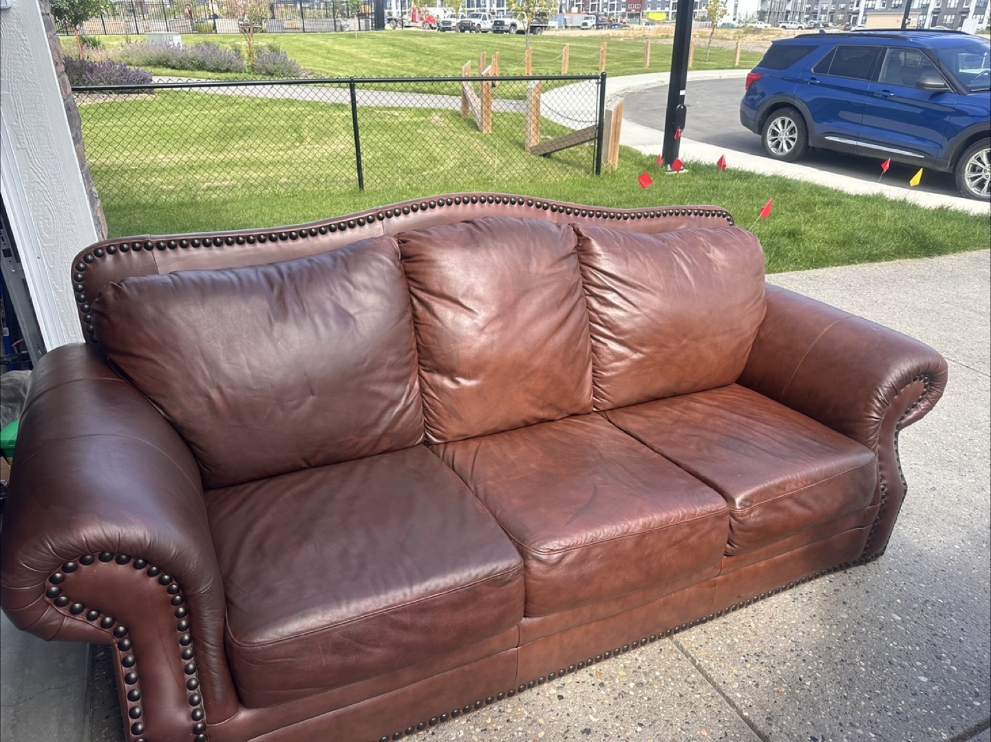 Leather Sofa Set - 3 Seater, Loveseat & Chair