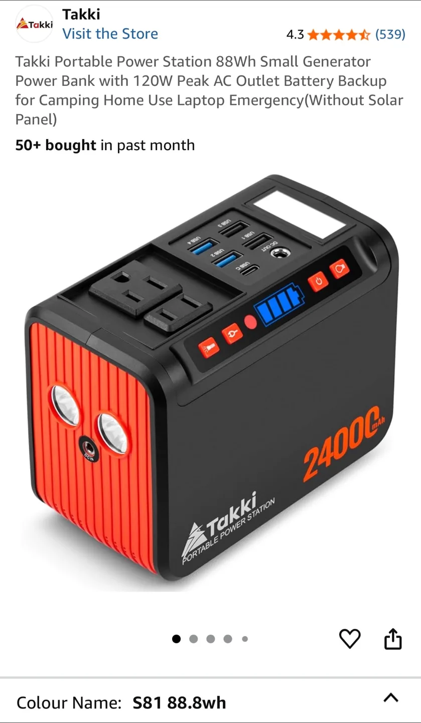 Takki Portable Power Station 88Wh