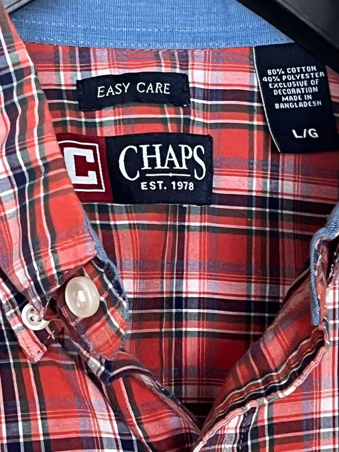 Chaps Shirt Men’s Size Large Ralph Lauren image indicator(2)