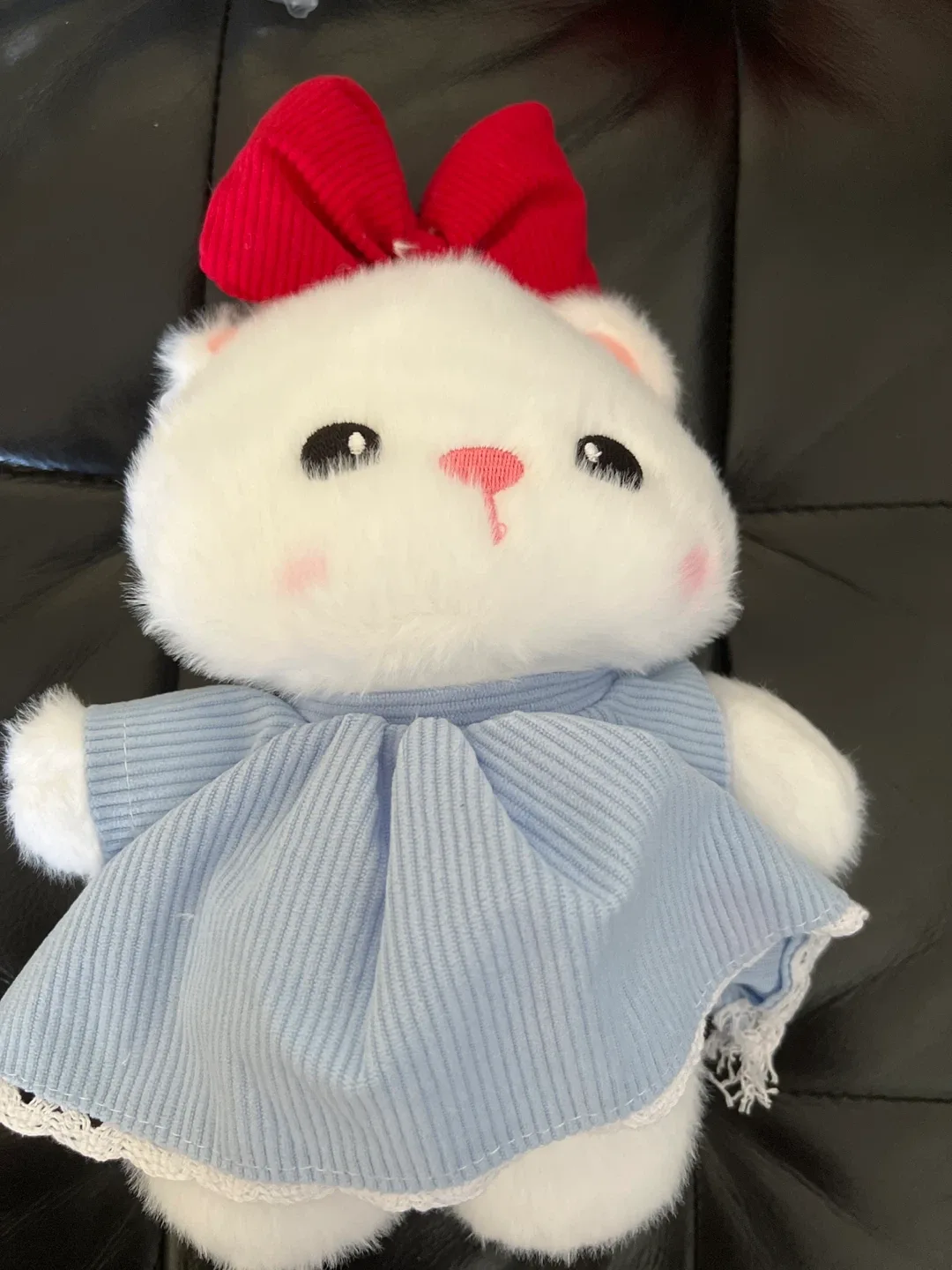 Cute Plush Toy Bear with Blue Dress image indicator(2)