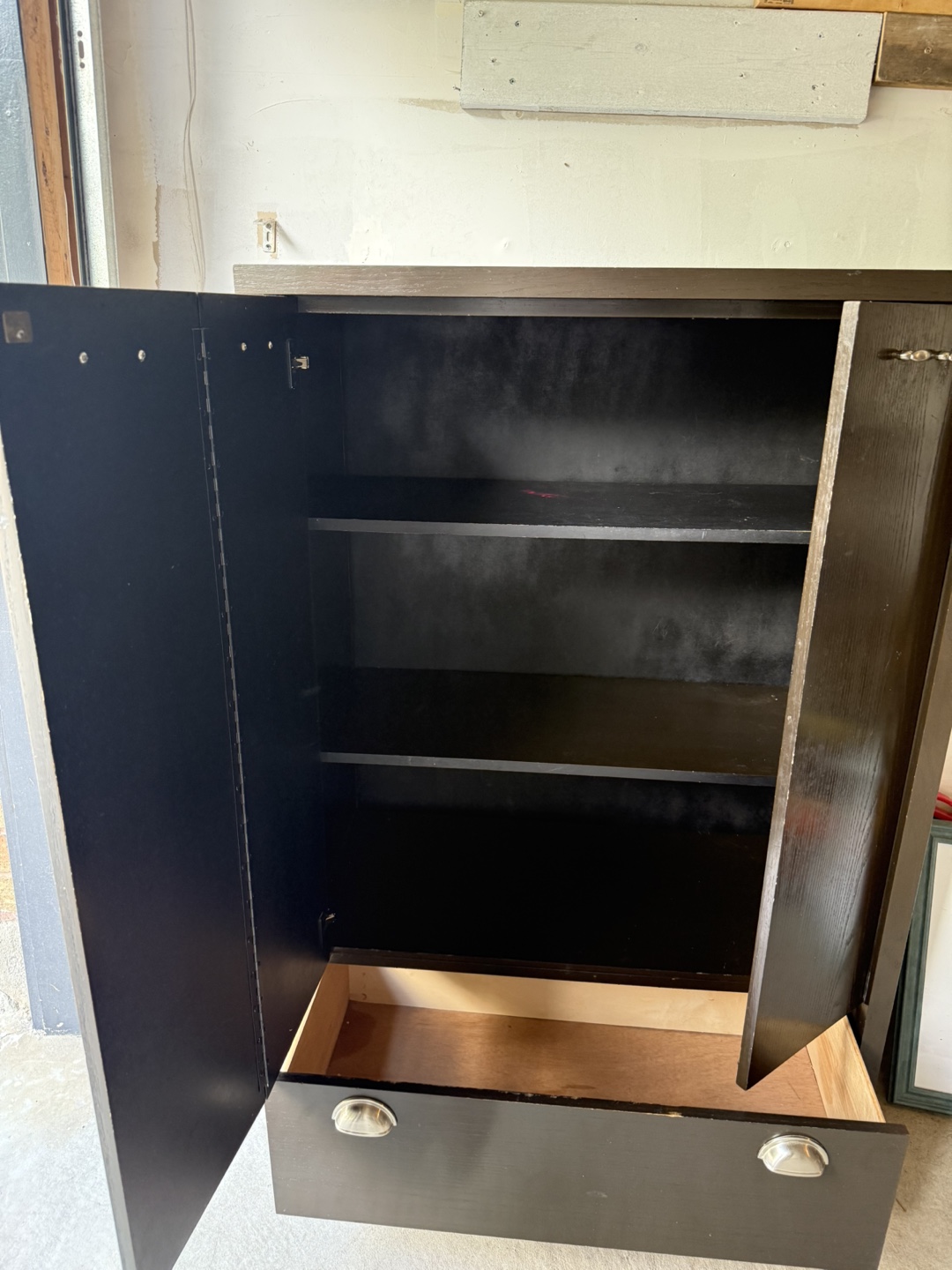 Dark Brown Wooden Cabinet - 138cm x 88cm x 45cm - photo 3
