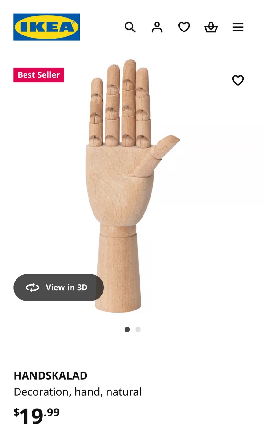 Ikea Handskalad Posable Hand Model thumbnail