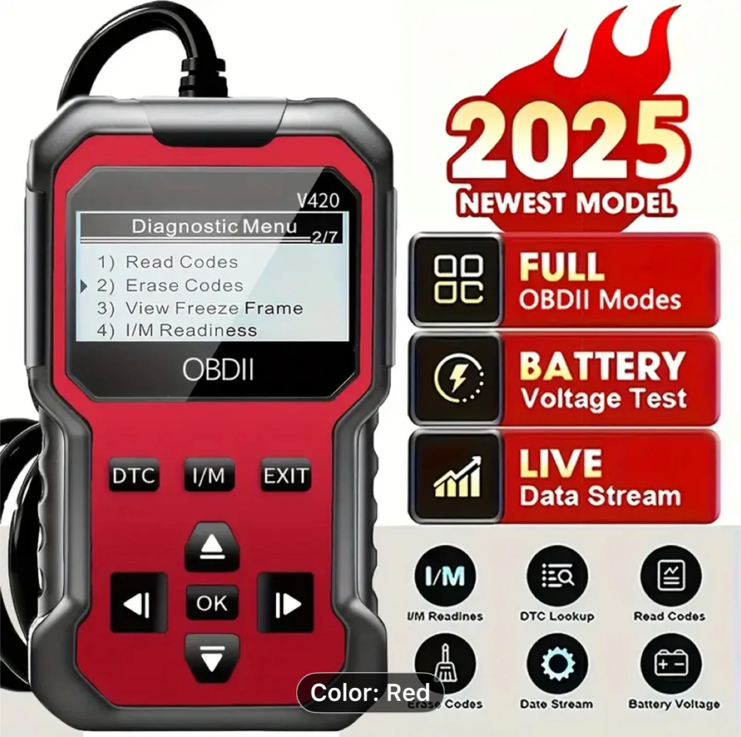 V420 OBD2 Diagnostic Scanner with Code Reader thumbnail