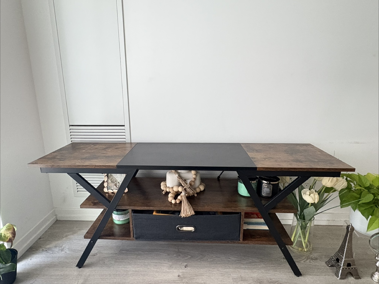 Rustic Brown & Black TV Stand - photo 3