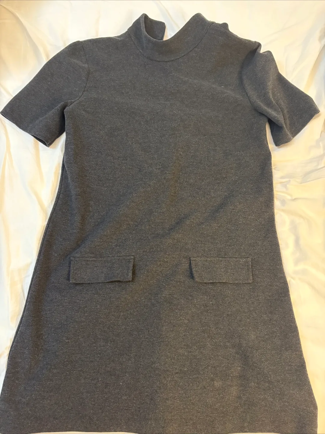 Zara Grey Mock Neck Dress - Size M thumbnail