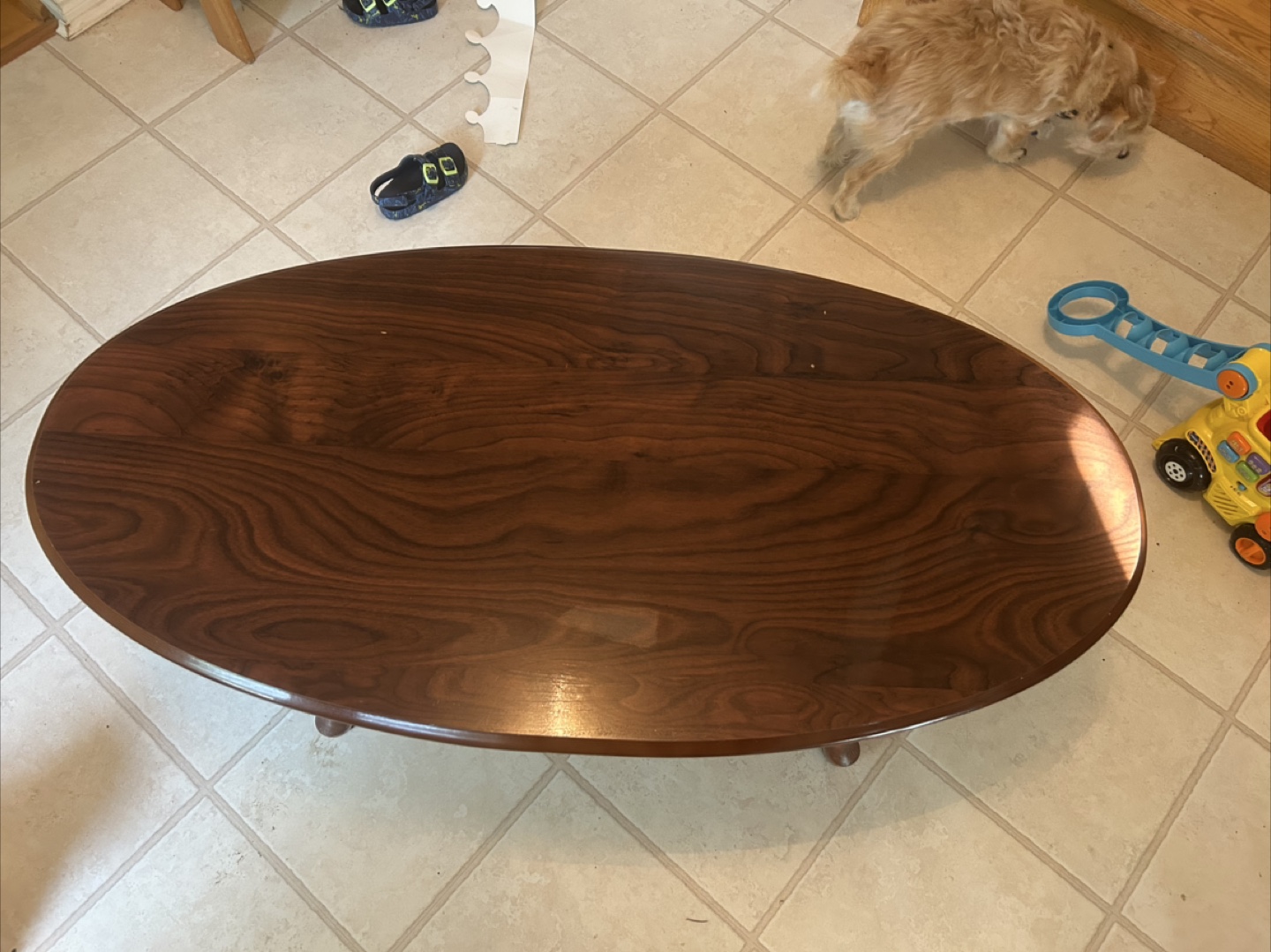 Oval Wooden Coffee Table
