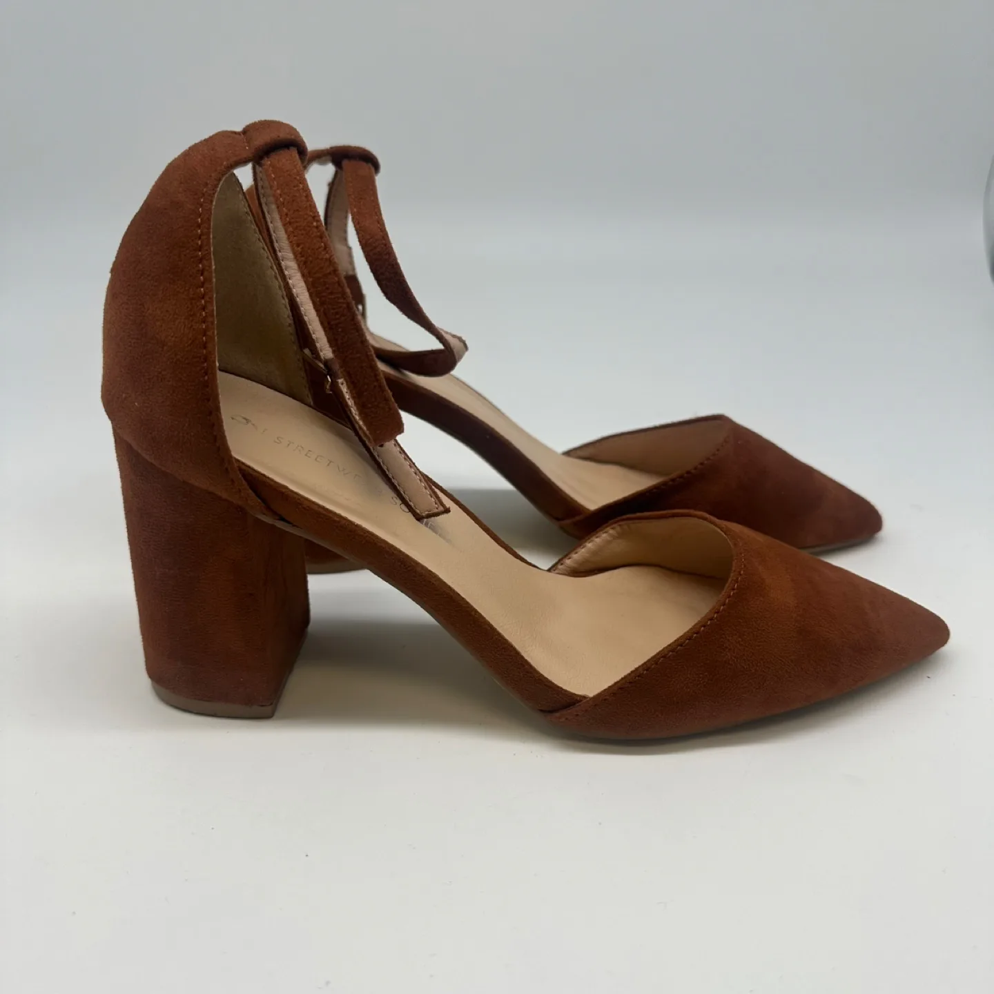 Streetwear Society Women’s Block Heel Ankle Strap Pumps – Size 9 thumbnail