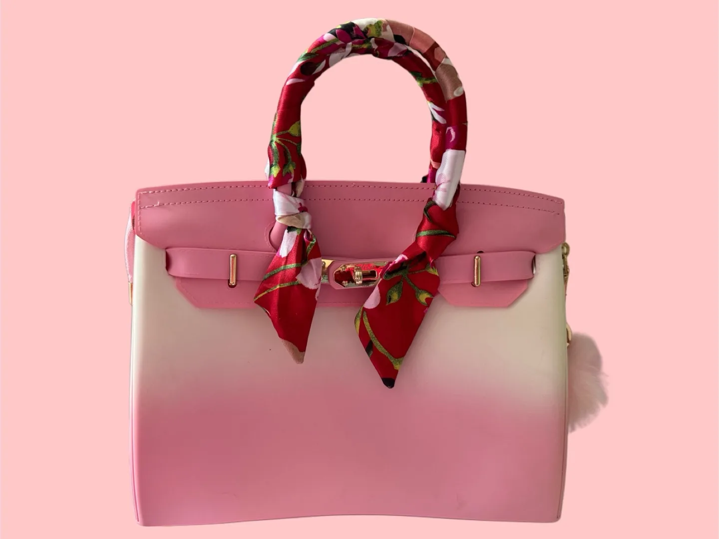 Pink Ombre Handbag with Scarf thumbnail