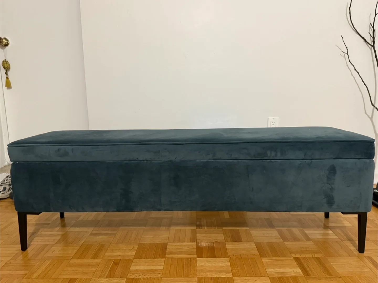 Storage Ottoman Bench - Blue Velvet thumbnail