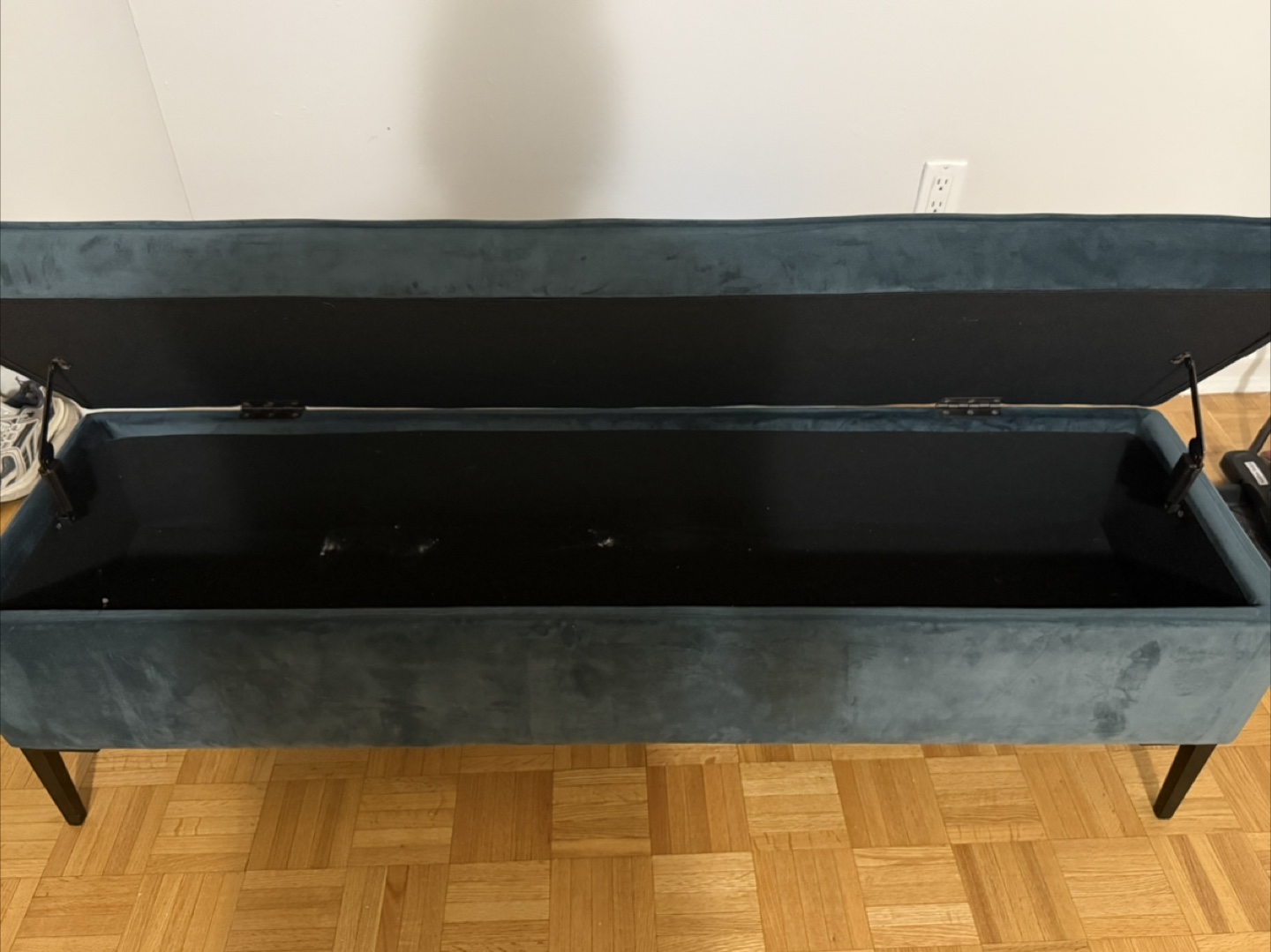 Storage Ottoman Bench - Blue Velvet - photo 4
