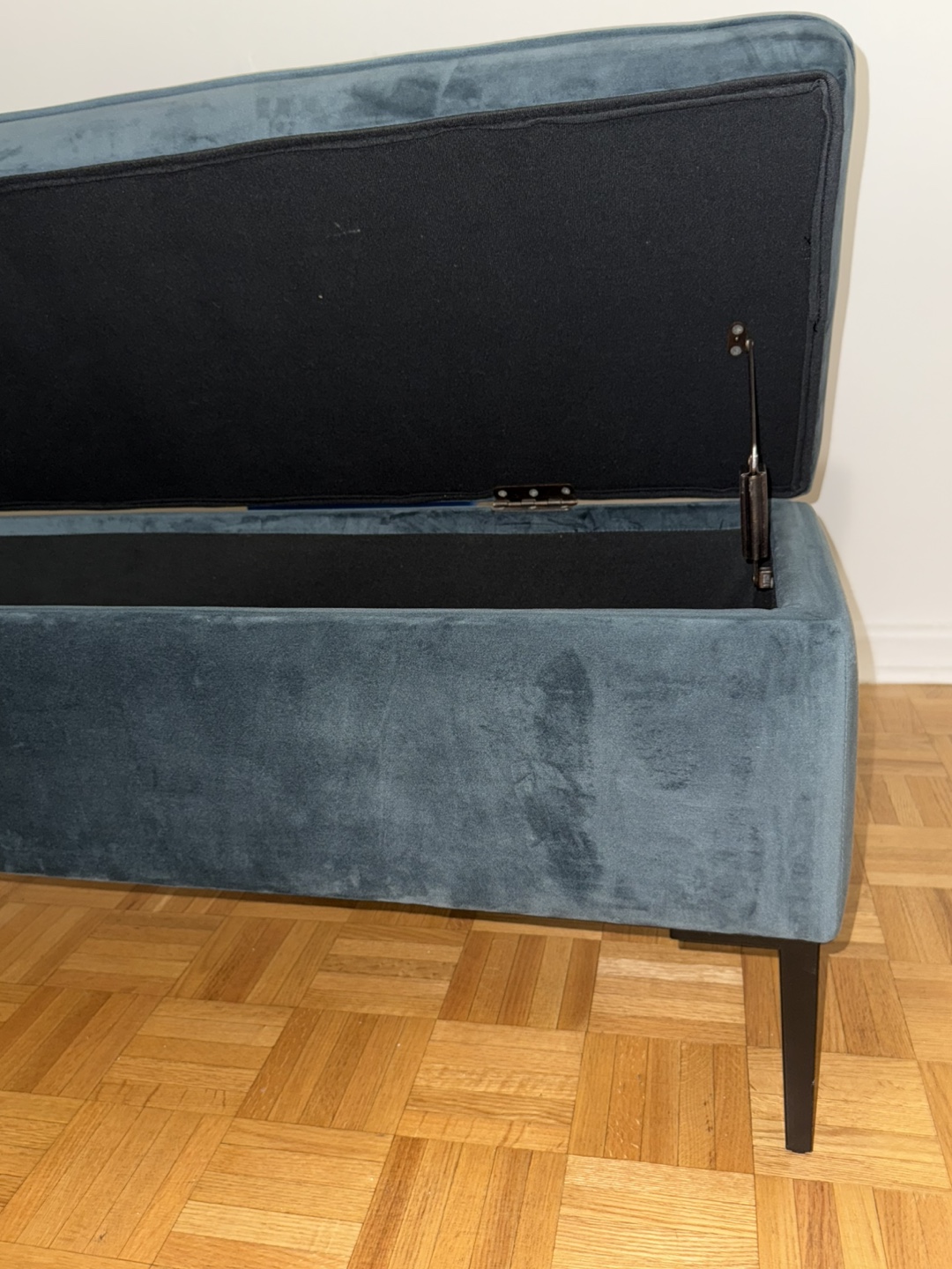 Storage Ottoman Bench - Blue Velvet - photo 2