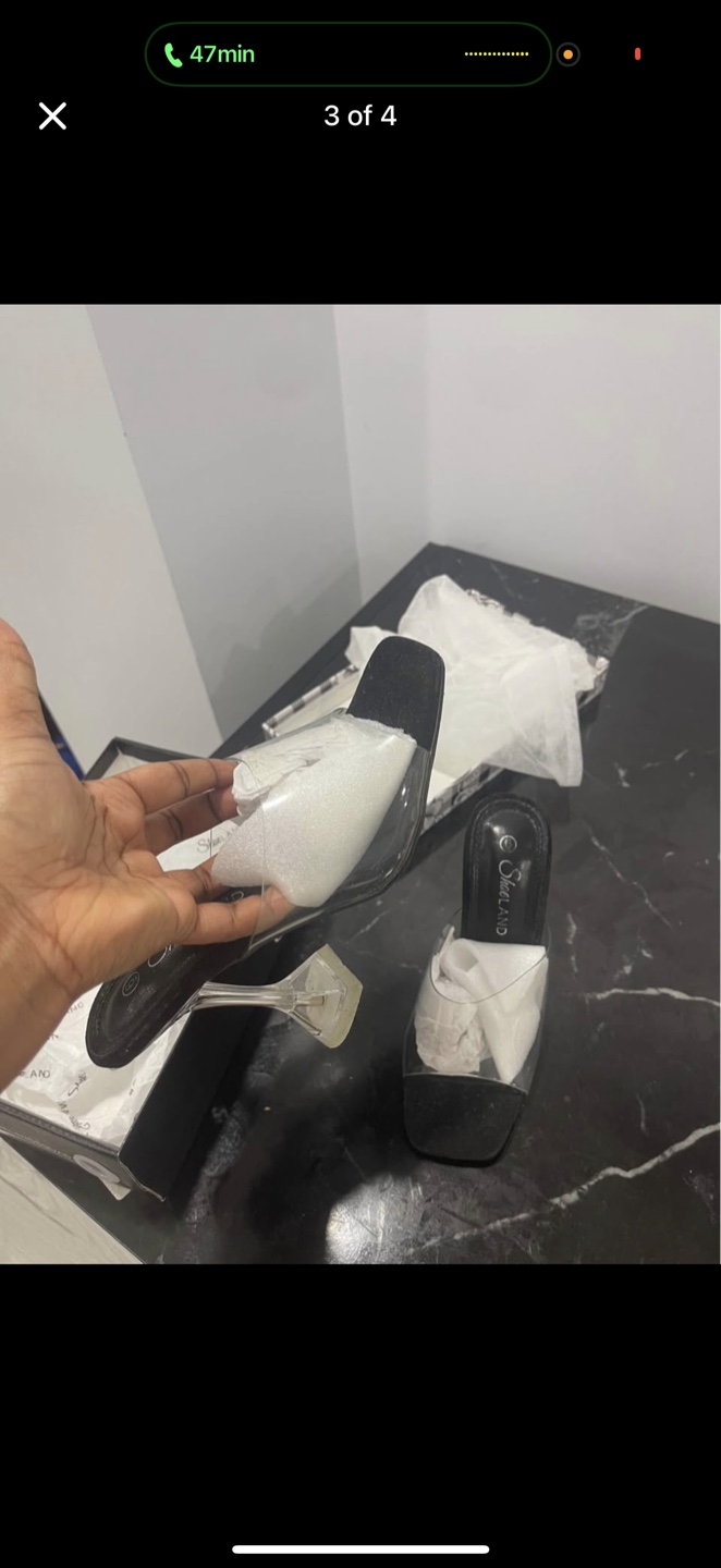 New Shoe Land Naomi Clear/Black Heels - Size 6 - photo 3