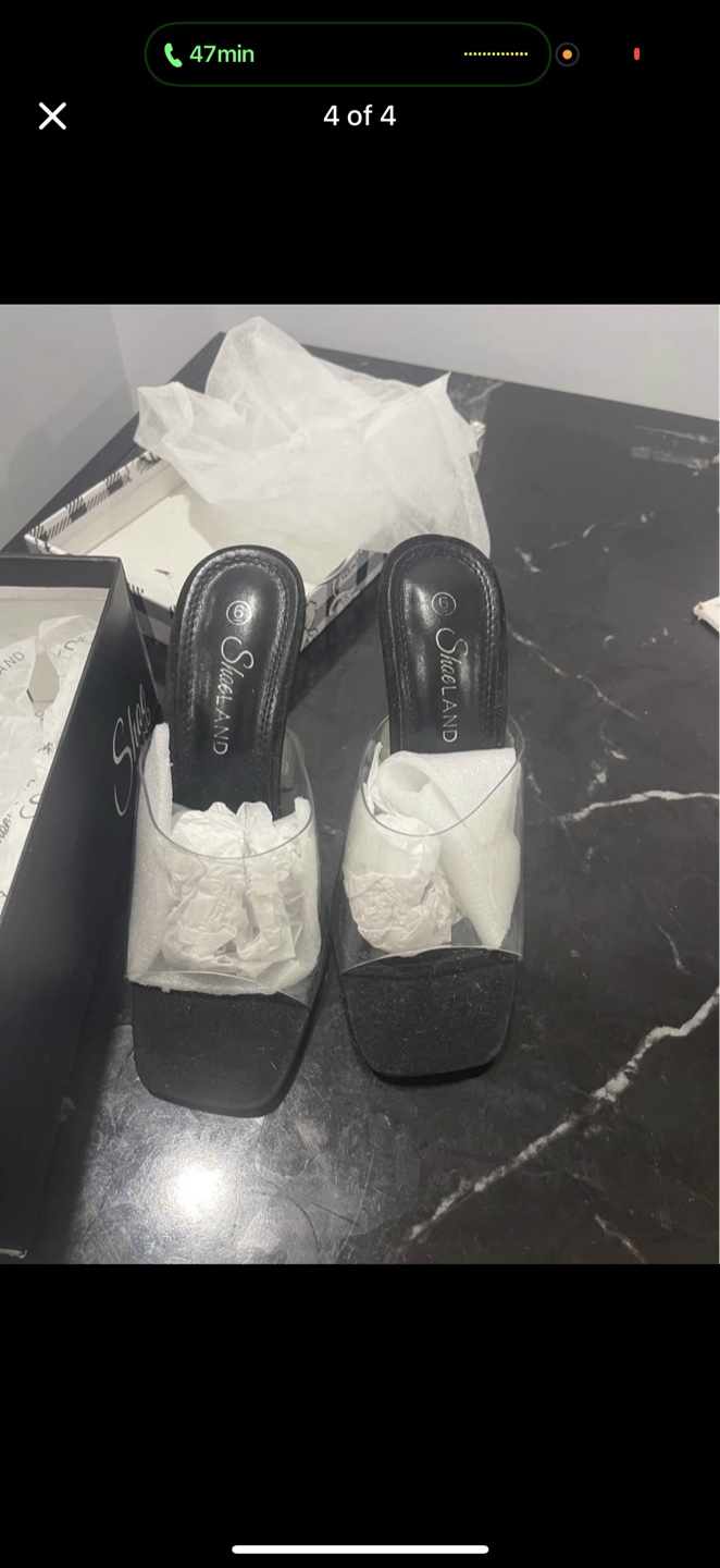 New Shoe Land Naomi Clear/Black Heels - Size 6 - photo 2