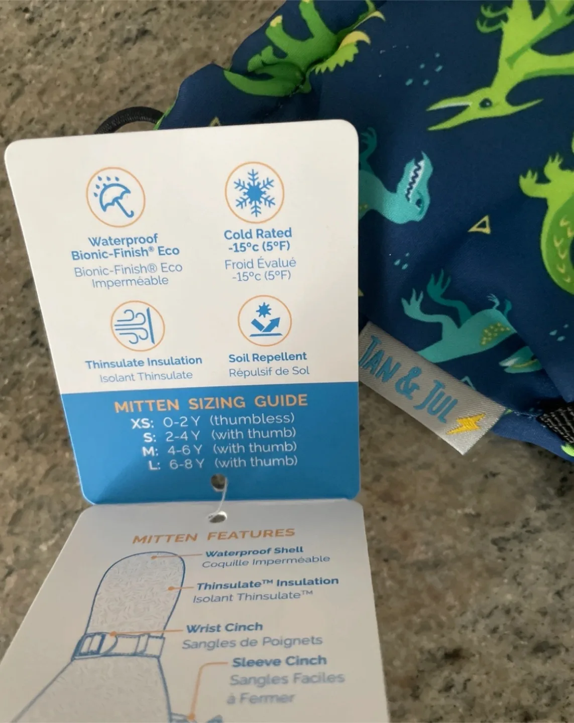 Jan & Jul Dinoland Waterproof Mittens - Size S image indicator(4)