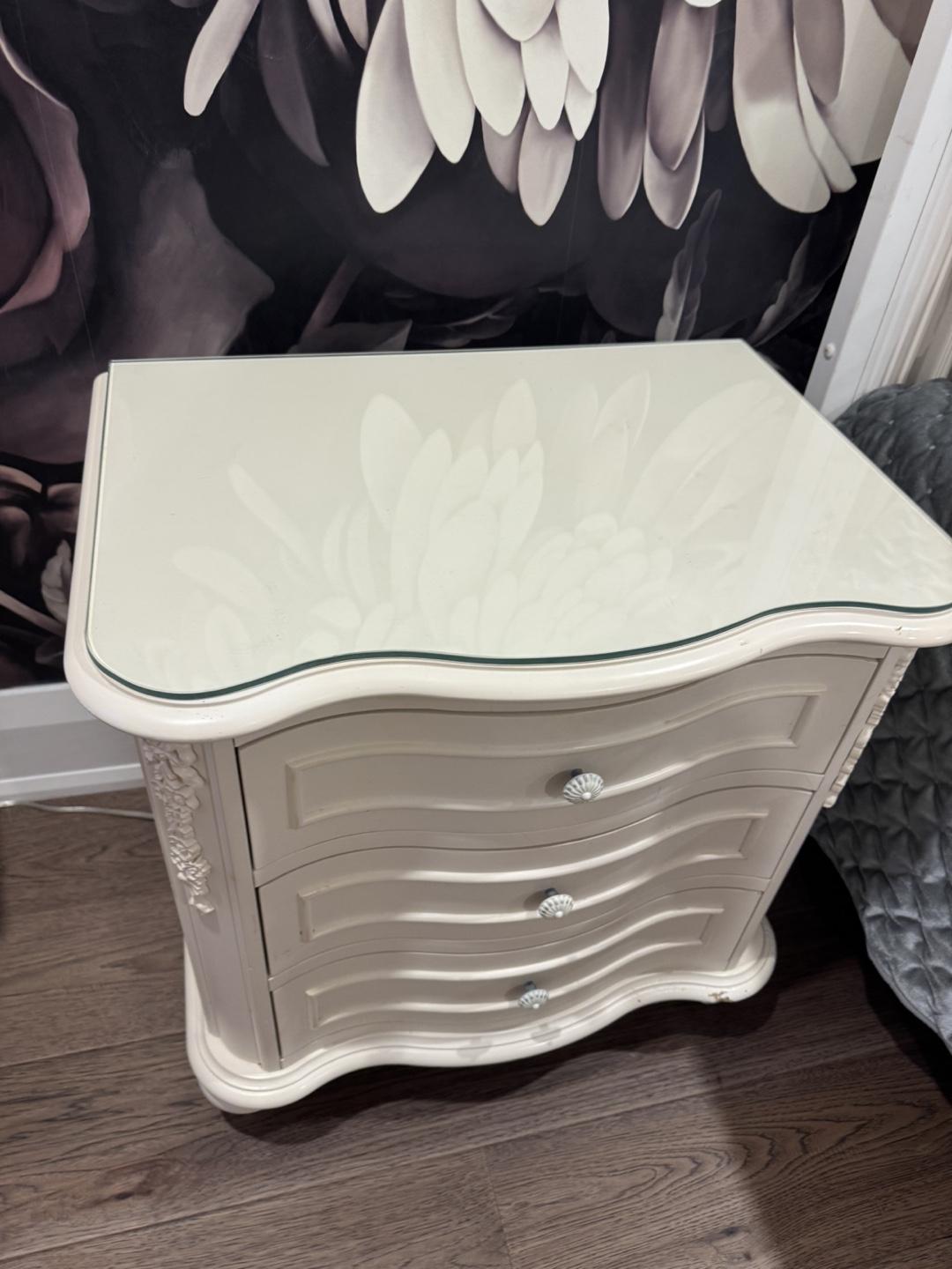 Solid wood white Bedroom Set - Bed, Nightstands, Armoire - photo 2