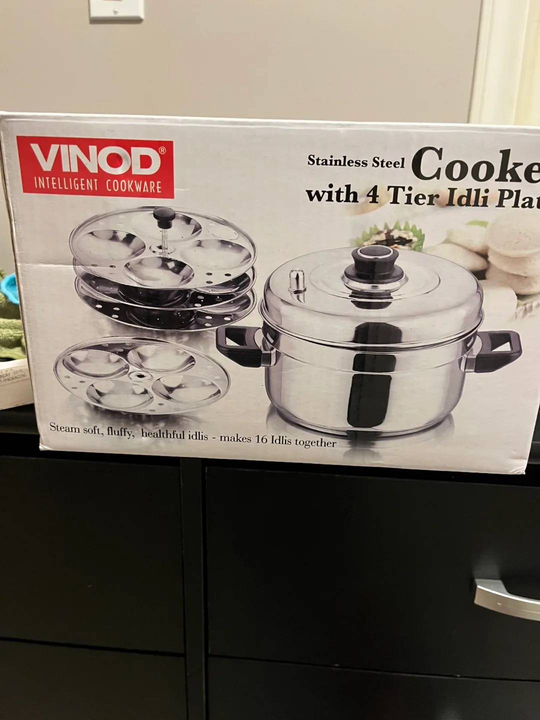 Idli Plate- Vinod Stainless Steel Cooker with 4 Tier Idli Plate thumbnail