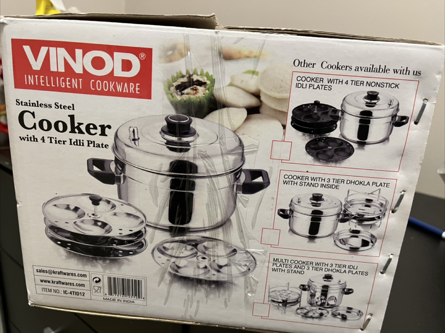 Idli Plate- Vinod Stainless Steel Cooker with 4 Tier Idli Plate - photo 2
