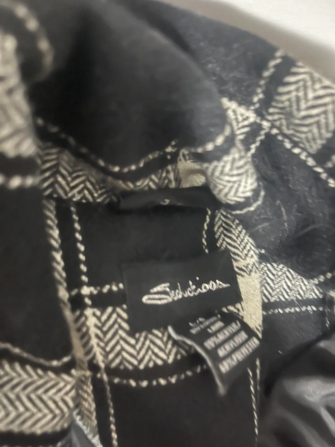 Seductions Black & White Plaid Coat - Large image indicator(3)