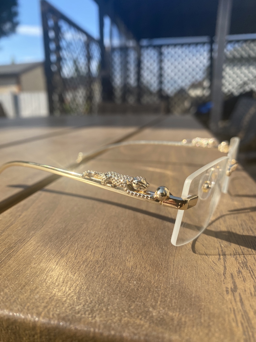 Rimless Gold Frame Fashion Glasses – Clear Lens - photo 3