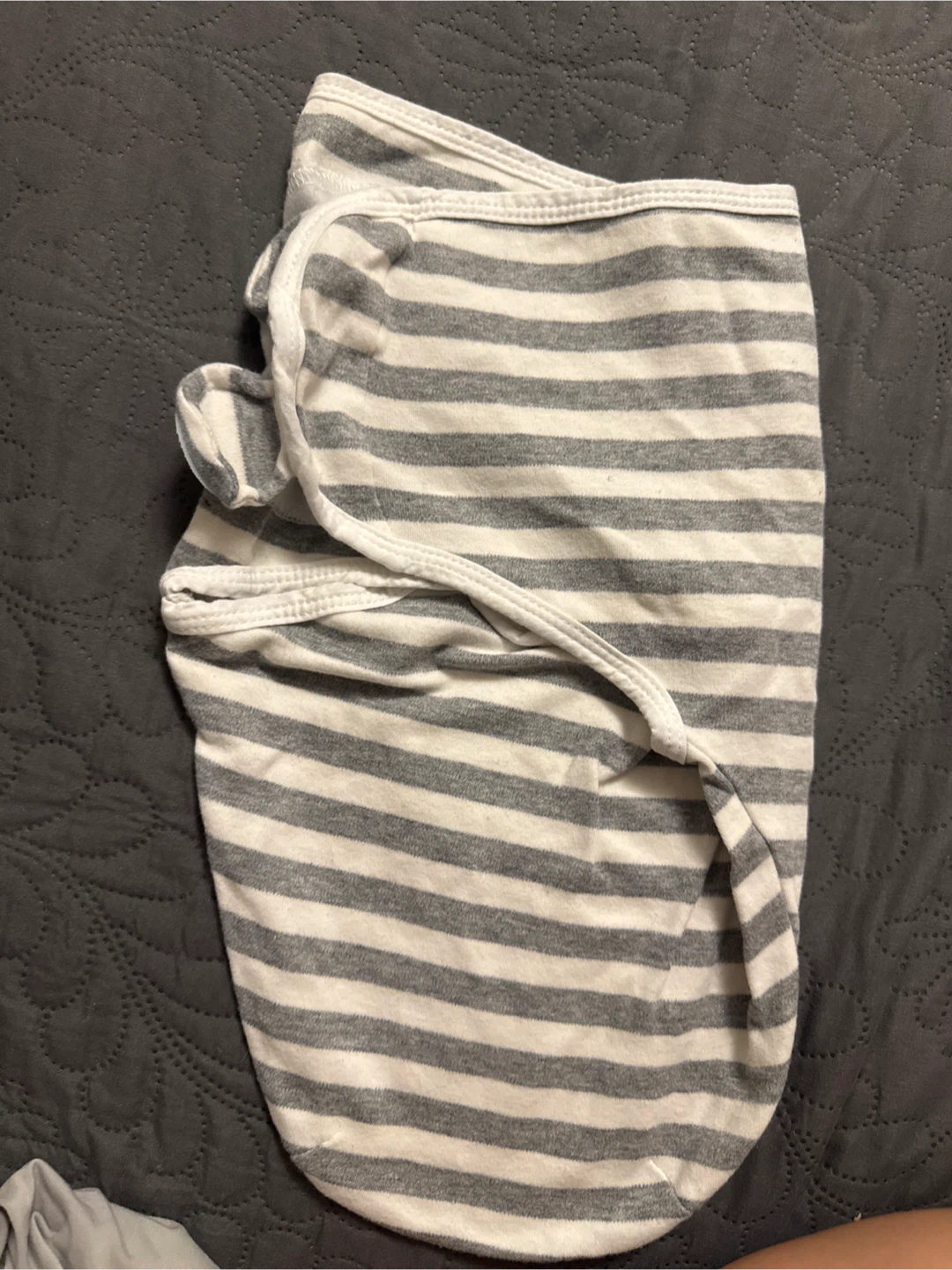 Baby Swaddle - Grey and White Stripes
